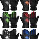 SATINIOR 6 Pairs Winter Gloves Kids Waterproof Ski Gloves Snow Warm Full Finger Snowboard Unisex Gloves for Cold Weather Boys (7-12 Years, Cute Colors)