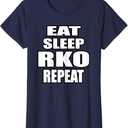 Eat Sleep RKO Repeat T-Shirt Size M  Navy Blue