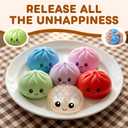 Dumpling Squishies Toy, Giant Glitter Dumpling, Colorful Steamed Bun Stress Balls Fidget Sensory Toy,Squeeze Dough Ball Stress Relief Hand Toys with Food Steamer Stretchy Desk Toys (Transparent)