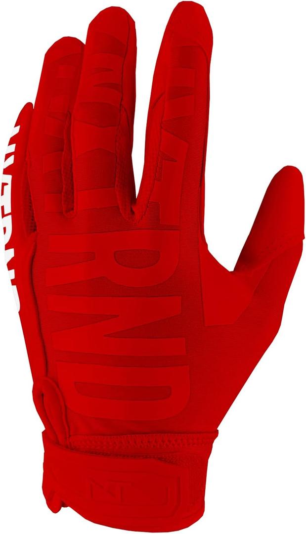 Nxtrnd G1 Pro Men's Football Gloves, Adult Sticky Receiver Gloves (Red, Medium)