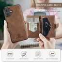 Wallet Case Designed for iPhone 17 Premium PU Leather Detachable Magnetic Card Holder Shockproof Magnet Wallet Phone Cover for iPhone 17 (Brown)