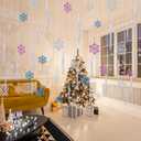 Syhood 28 Pcs Christmas Hanging Ceiling Snowflake Decorations 10000 Strand Tinsel Icicles Ornament Christmas Hanging Snowflakes Ornament for Winter Decor Holiday Wonderland(Blue, Purple, Silver)