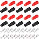 smseace 10 Pairs 30 Amp Power Connector Quick Connect,Disconnect Assortment Kit,Including 10pcs Red housing10pcs Black housing20pcs Silver Copper Contacts (30Amp)