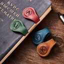 Magnetic Leather Bookmark with 26 Initial for Reading Women,Personalized Magnet Book Marks Gifts for Men,Book Lovers
