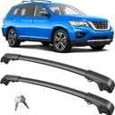 FengYu 220lb Lockable Roof Rack Cross Bars Compatible with 2013-2021 Nissan Pathfinder & 2014 Pathfinder Hybrid with Raised Side Rails, Heavy Duty Aluminum Roof Rails Crossbars