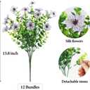ATTGREAT Artificial Flowers Outdoors Faux Plants UV Resistant Fake Flowers Daisy Plastic Greenery Plants Outside for Garden Planter Patio Porch Spring Summer Home Home Decor, 12 Bundles (White)