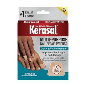 Kerasal Multi-Purpose Nail Repair Patches - 14 Count - Nail Repair for Damaged Nails, 8-Hour Nail Treatment Restores Healthy Appearance (Packaging May Vary)