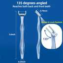 RAZOKO Flosser Kit, Shred-Resistant, Insert & Rotate 90 to 135 for Hard-to-Reach Areas, PTFE & PFAS Free, 2 Handles + 240 Refill Heads, Blue, 4 Count