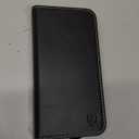 SHIELDON Case for iPhone 16 6.1" 2024, Genuine Leather Flip Wallet Case Magnetic RFID Blocking Card Holder Kickstand Shockproof TPU Protective Phone Cover Compatible with iPhone 16 - Retro Black