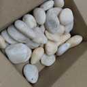 Ausluru 11LB Stones Pebbles River Rocks, 100% Natural Hand-Picked Premium Decorative Pebbles, Ideal for Garden Landscaping, Home Decor, Aquariums, Painting, Crafting and Gifts, Cream White