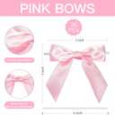 Pink Satin Ribbon Twist Tie Bows 5 Inch Pre-Tied Blush Pink Gift Bows for Crafts, Treat Bags, Party Favors, Wedding, Baby Shower, Candy Apple, Christmas Tree (36 Pack)