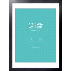 LaVie Home 20x28 Poster Frame, Black, Displays 18x24 with Mat or 20x28 without Mat, 1 Pack