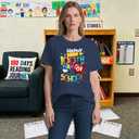 100 Days of School Shirts for Women Happy 100th Days Teacher T-Shirt Funny Pencil Apple Tee Tops (XL)