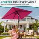 AreShark 6.5' x 10' Rectangular Patio Umbrellas for Outdoor, Outdoor Table Umbrella, Large Outdoor Patio Umbrellas with 6 Sturdy Ribs for Pool, Garden, Deck & Market (Rose Pink)