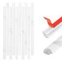 Tilingview 10-Pack Peel and Stick Tile Trim for Backsplash 12" Self-Adhesive PVC Molding Edge, Decorative Pencil Tile Edging for Walls (White Stone)