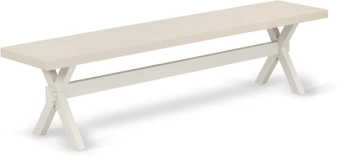 East West Furniture XB027 X-Style Modern Dining Bench with Wood Seat, 72x15x18 Inch, Multi-Color