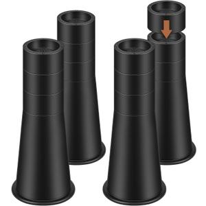shouwuhho Bed Risers 14 Inch, Heavy Duty Round Furniture Risers Lifts 14" 12" 8" Table, Desk Leg, Sofa, Couch, Adjustable Bed Frame Risers Supports Up to 6,000 Lbs, Black, 4 Pack