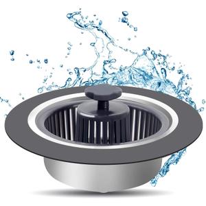 3 x 3-in-1 Kitchen Sink Drain Filter Pop-up Stopper with Filter Basket 304 Stainless Steel It has The Function of Fast Drainage and Odor Isolation Suitable for U.S. Standard 3-1/2" Sink drains