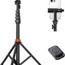 VIMOSE 66" Phone Tripod, Tripod for iPhone with Remote & Phone Stand, Extendable Cell Phone Tripod for Video Recording, Ultimate Tripod & Monopod Accessories for iPhone/Android, Clamp Mount