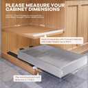 Seinloes 2 Pack Expandable Width (9"-14.1") Pull Out Cabinet Organizer 21" Deep with Raising Pad for Framed Cabinets, Upgrade 3 Slide Rails Slide Out Drawers, Roll Out Shelves Adhesive, Silver