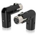 Coda Right Angle XLR Adapter (2 Pack) - 90 Degree Adjustable Male to Female XLR Connector, Durable Universal 3-Pin Fit, Plug and Play Setup for Musicians & Audio Engineers, Crystal Clear Audio Quality