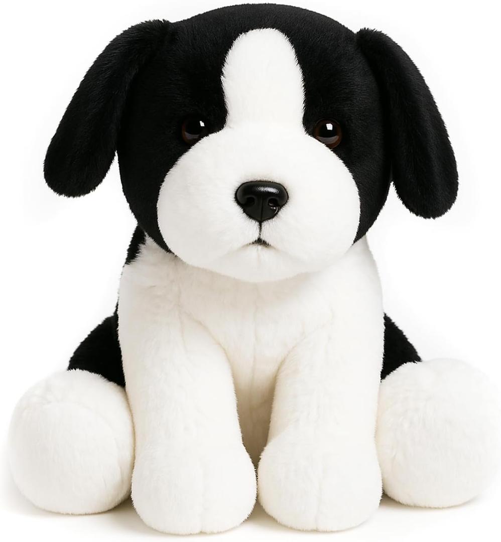 Black White Beagle Sheepdog Border Collie Stuffed Animals Dog Puppy Plush Toys for Kids Boys Girls Baby Birthday Easter