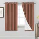 PrinceDeco Blackout Curtains 63 Inches Long 2 Panels 100% Blackout Curtains for Bedroom Thermal Insulated Textured Drapes for Living Room Anti-Rust Grommet Top, 52" W x 63" L,Washed Spice