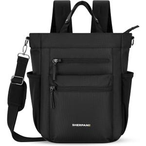 Sherpani Soleil, Anti Theft Convertible Backpack, 3 in 1 Tote, Crossbody Purse, 18L Travel Bag, Fits 13 Laptop (Carbon), One Size