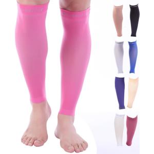 Doc Miller Compression Calf Sleeve for Men & Women, Premium Medical Grade, 15-20mmHg Graduated Support for Running, Calf Tear, Shin Splints, Knee High, Calf Sleeves, 1 Pair (XX-Large, Pink)