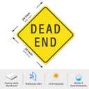 Dead End Sign 24 x 24 Inches Reflective Aluminum Traffic Road Sign