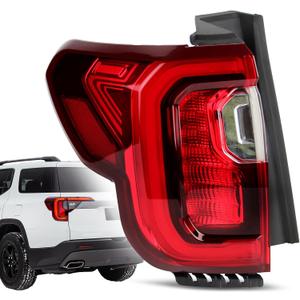 LED Tail Lights Compatible with 2020 2021 2022 2023 GMC Acadia SL/SLE/SLT/Denali Taillights Chrome Trim Rear Outer Tail Light Assembly GM2800316 84817347 (Left Driver Side)