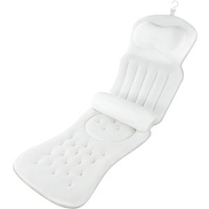 Full Body Bath Pillow for Bathtub, Luxury Bath Tub Pillow with 5D Soft Mesh, Head, Neck & Back Support, Adjustable Lumbar Pad, Strong Suction Cups, 51x16 in, Ergonomic Bathtub Pillow