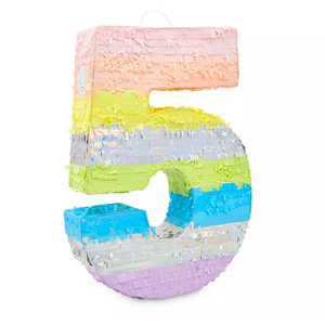 5 Pinata - Large Number 5 Pinata, Pastel Rainbow, 5th Birthday Decorations for Girls (14.7 x 4 x 21 inches)