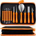 JOYIN 12 Pcs Halloween Pumpkin Carving Kit Tools, Professional Carving Set with Handbag, 12 Stainless Steel Double-sided Sculpting Tool for Kids DIY Jack-o-Lantern Party Decor Family Craft Supplies