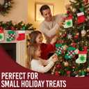 Fun Express 3 1/2" x 4" Patchwork Mini Christmas Stocking Decorations - 12 Pieces
