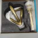 Elegant Bathroom Sink Faucet Single Hole,AUU Waterfall Chorme Vessel Sink Faucet Solid Brass,Single Handle Tall Bowl Sink Faucet with Pop Up Drian Supply Line 
Brushed Gold)