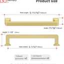 homdiy Gold Cabinet Handles, Solid Zinc Alloy Pulls, 5 Inch, 30 Pack | Rustproof & Durable, Square Modern Design, Easy Installation, Smooth Edges, Screws Included, Ideal for Kitchen, Bathroom