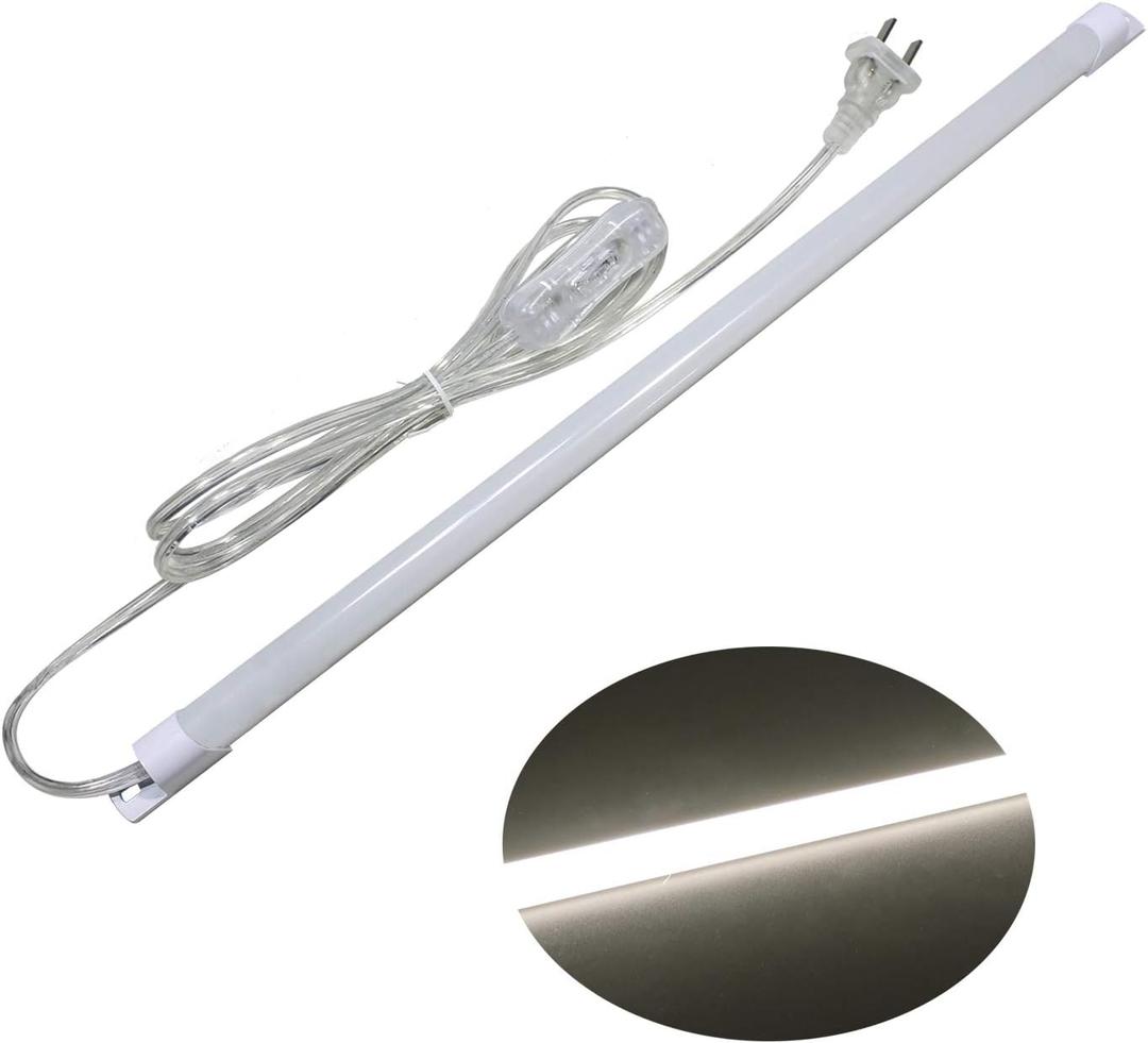 110V Under Cabinet Lights,17inch LED Under Counter Lighting with 6foot Plug Cable,Reading Desk Lamp for Kitchen/Shelf, Plastic (Naturally White 4000K)