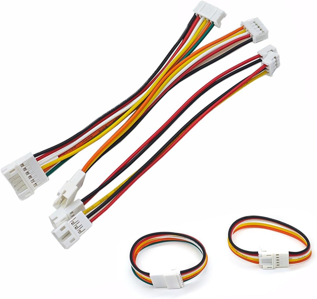 20 PCS JST PH 2.0mm 2 3 4 5 Pin Connector, Male and Female Double Connector End with 200mm Extension Cable AWG 26