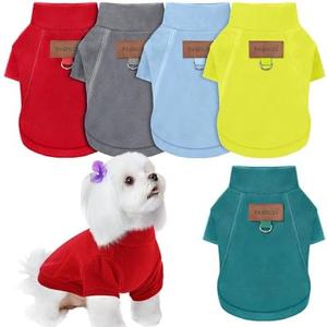 Sunnymove 5 Pcs Fleece Dogs Sweaters for Small Medium Large Puppy Cat Pet Winter Soft Warm Pullover Jumper Turtleneck Sweatshirt Clothes Apparel Outfit (Medium)