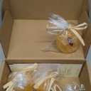 Beeswax Candles Set of 6pcs, Bee Candles with Little Bee Ornament Decors, Unscented & Dripless& Smokeless, Dia 1.77" x1.97" Each, Yellow