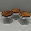 Sweejar 18 OZ Glass Food Storage Jar with Lid(set of 3),Airtight Canisters for Bathroom,Kitchen Container with Bamboo Cover for Serving Tea, Coffee, Spice and More