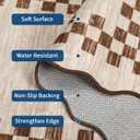 GarveeHome 4x6 Area Rug Small Washable Living Room Rug Scalloped Rug with Rubber Backing Stain Resistant Low Pile Dining Room Throw Carpet Modern Bordered Mat for Bedroom Kitchen, Beige