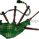 Kids Mini Bagpipes Real Playable Toy with Rosewood Pipes and 2 Reeds Perfect for Beginner Musicians (Irish Green)