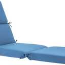 3" Solid Outdoor Lounge Chair Cushion, 74 x 22.5 inch Weather Resistant Chaise Lounge Cushion with 6 Ties for Patio Pool Furniture