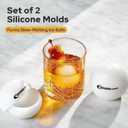 Silicone Ice Molds Set of 2 - Circle Ice Cube Molds for Large Round Ice Balls - Ideal Sphere Shaped Big Ice Balls for Whiskey, Bourbon, Scotch, and Other Drinks - Includes Extra Cocktail Recipes