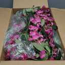 JUSTOYOU 3PCS 7FT 12 Stem Artificial Wisteria Vine Garland Fake Flower Wisteria Garlands for Outdoor Indoor Wedding Wall Bedroom Decoration(Fuchsia)