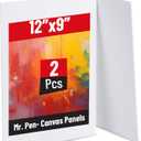 Mr. Pen- Canvas Panels, 2 Pack, 9x12 Inches, Triple Primed for Oil & Acrylic Paints, Canvas Boards for Painting, Painting, Blank Canvas for Painting, 3mm Thickness