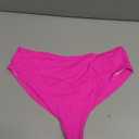Eomenie Sexy Bikini Bottom for Women Ruched Swim Bottom Cheeky Swimsuit Mid Waisted Tankini Bottoms Only, Large, Hot Pink 