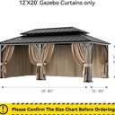 Covered Outdoor Gazebo Curtain Replacement Universal 6-Panel Sidewalls 12' x 20', Outdoor Gazebo Privacy Curtains with Zipper, Replacement for Outdoor, Patio Canopy, Garden and Backyard (Curtain Only)